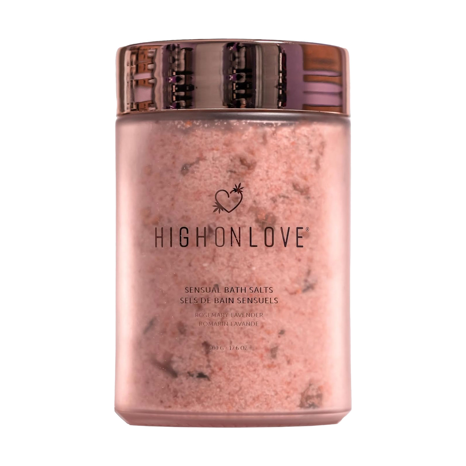 Рожева сіль для ванни HighOnLove Sensual Bath Salt з олією насіння канабісу, 500 г